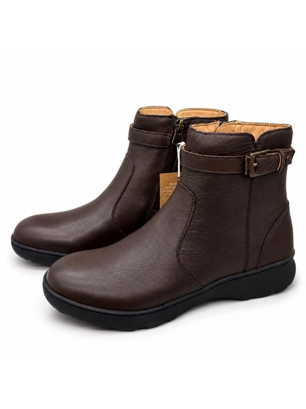 VIONIC Redding Supportive Chocolate Ganache Leather Waterproof Boots Womens 7